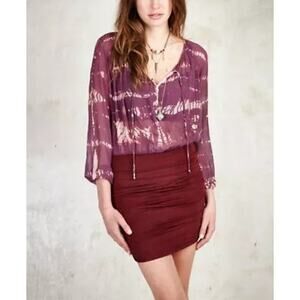 Gypsy05 Global Village Purple Tie DyeSilk Dress Medium